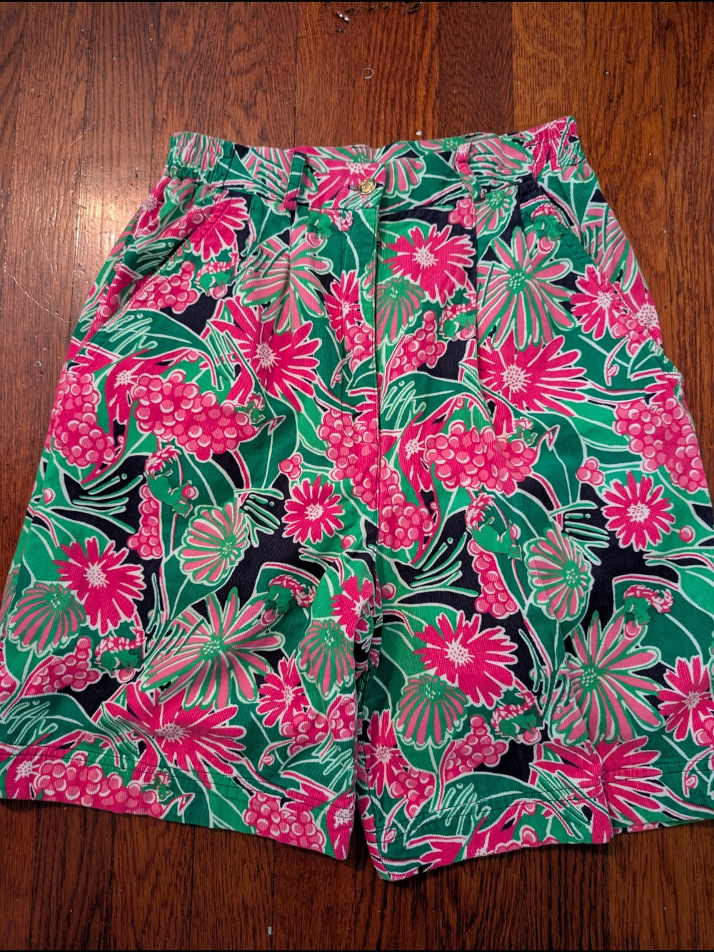 Lilly Pulitzer Corderoy Floral Squirrel Shorts